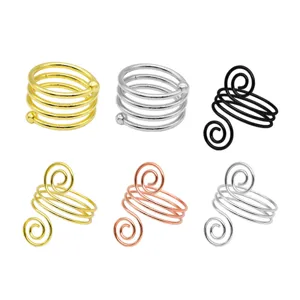 Lot de 6 anneaux de serviette en spirale métallique pour décoration de table
