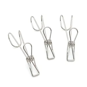 Stainless Steel Hook Clip Multi Functional Spring Hanging Clamp For Kitchen Bathroom Home Storage And Clothes Drying