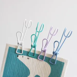 Colorful metal wire photo clips multi-functional laundry hanging hooks home storage clamps
