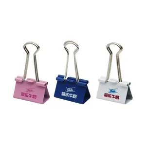 Colorful metal binder clips cute stationery clips office document clips customized logo