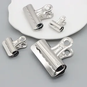 Silver metal binder clips set office document clamps desktop organization stationery supply