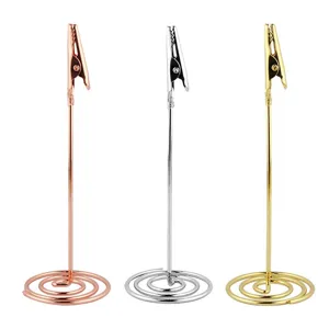 Minimalist Stainless Steel Memo Note Holder Wire Craft Desktop Message Card Clip Office Table Photo Display Stand