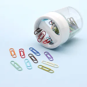Set di graffette in metallo colorato da 30mm con supporto magnetico per cancelleria da ufficio.