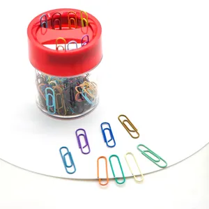 Dispenser magnetico per graffette con graffette metalliche colorate per ufficio.