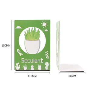 Minimalist Metal Bookends Cute Cartoon Desktop Book Stand Non Skid Shelf Support For Office School Students