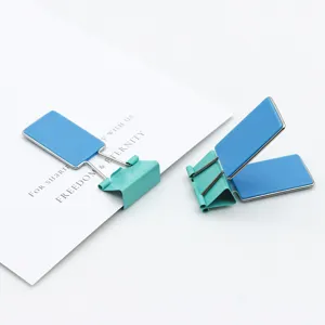 Creative Metal ABS Long Tail Clip Double Sided Printed Binder Clip Cute Office Folder Document Organizer Stationery
