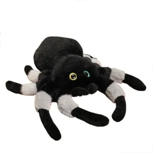 Realistic plush spider toy soft stuffed tarantula animal doll funny pillow for kids room decor.