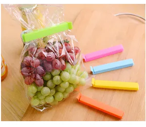 Plastic food sealing clip set for kitchen snack bags, fresh keeping clip, 5 colors.