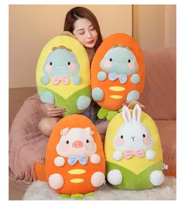 Süßes Gemüse Plüschkissen, Dinosaurier Kaninchen Stofftier, weiches Kissen für Kinderbett.