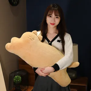 Cute long cat plush pillow soft sleeping companion toy for bed home decor comfortable cushion