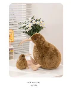 Cute simulation kiwi bird plush toy fluffy stuffed animal doll for kids and home decor
