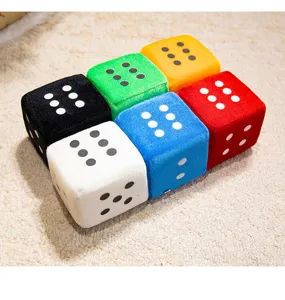 Juguete de dado de felpa colorido, cubo suave acolchado para juegos de fiesta y diversion.