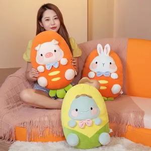 Süßes Gemüse Plüsch Kissen Karotte Kaninchen Dinosaurier Stofftier Kuscheltier Sofa Deko