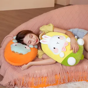 Süßes Gemüse Plüschkissen, kawaii Karotte Mais Hase und Dinosaurier Stofftier Kissen für Bett