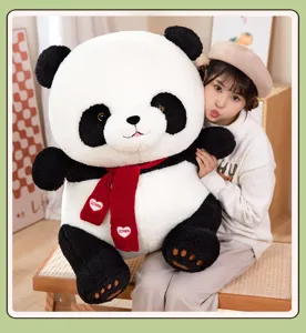 Giant panda plush toy, soft stuffed animal pillow, cute huggable panda gift for girlfriend.