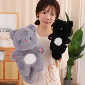 Cute Cartoon Cat Plush Toy Soft Stuffed Animal Kitty Doll Kids Sleeping Companion Pillow Cute Birthday Gift