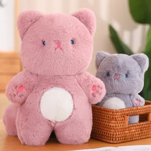 Cute plush cat doll soft stuffed animal toy fluffy companion birthday gift for kids