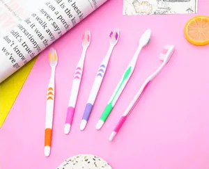 Family pack soft bristle toothbrushes set, multi-color daily oral care cleaning tools.