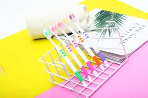 10pcs soft bristle toothbrushes set with white wire holder home daily oral care tool