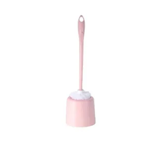 Pink toilet brush with holder wall mounted bathroom cleaning tool set sturdy bristles
