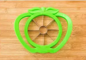 Coupe-pomme en acier inoxydable avec poignée verte trancheuse de fruits outil de cuisine