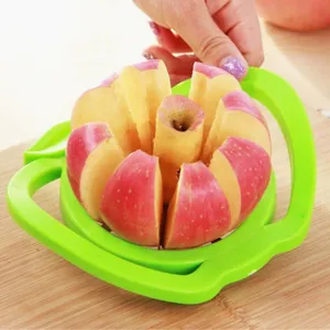 Coupe-pomme en acier inoxydable avec poignée verte outil de cuisine pratique