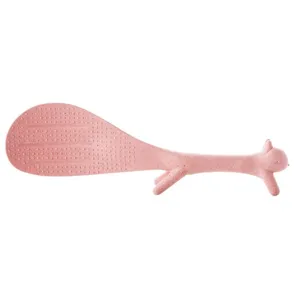 Cute squirrel shaped rice paddle, pink wheat straw standing anti-stick rice spoon.
