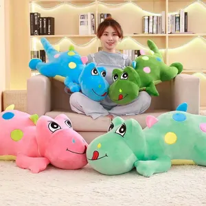 Simpatico Dinosauro Lungo Cuscino di Peluche Animale di Peluche Morbido Giocattolo di Dinosauro del Cartone Animato Cuscino per Dormire Regalo di Compleanno
