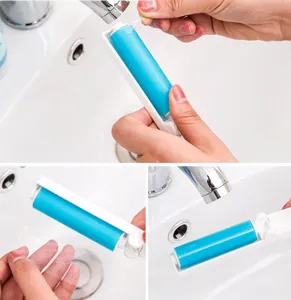 Detail view of foldable washable lint roller, portable pet hair remover for clothes bed.