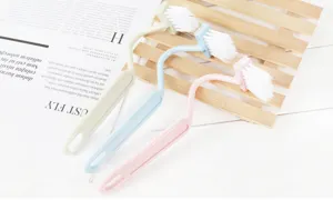 Japanese curved S-type toilet brush household long handle soft bristle plastic bathroom cleaning brush