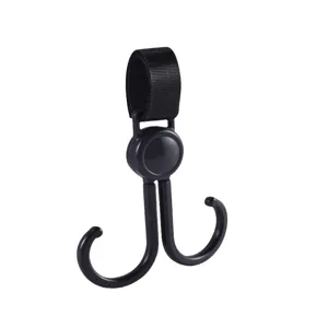 Universal Electric Vehicle Motorcycle Helmet Storage Hook PP Plastic Double Hook Black Hanging Hanger Utility Accessory