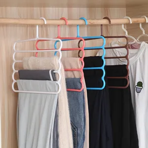 Gruccia Antiscivolo Multistrato in Plastica per Pantaloni Organizer per Armadio Salvaspazio per Pantaloni Sciarpe