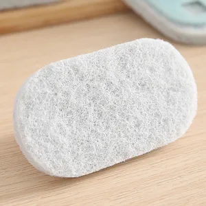 Spugna per pulizia bianca ovale gomma magica per cucina e bagno utensile domestico.