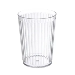 Clear plastic mouthwash cup minimalist transparent bathroom tumbler for daily use toothbrush holder