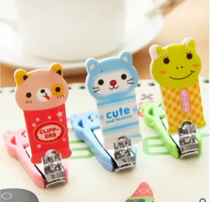Cute cartoon animal nail clippers set, portable pocket size manicure tools for gifts.