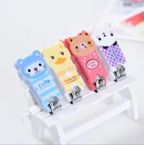 Cute cartoon animal nail clipper set featuring cute cat duck bear and panda designs for daily use.