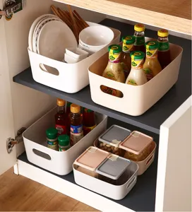 Boîte de rangement de cuisine en plastique bac organisateur pour placard snack bureau cosmétique.