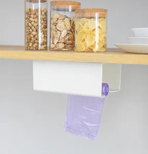 Wandmontierter multifunktionaler Aufbewahrungsregal lochfreier Papierhalter für Küche.