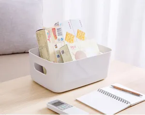 Boîte de rangement en plastique blanc organisateur de bureau pour maison bureau.