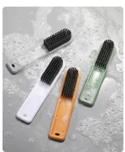 Spazzola per la pulizia delle scarpe con setole morbide manico lungo bucato colorato