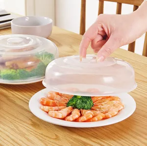 Microwave Food Cover Plastic Dish Cover Heat Resistant Food Lid Transparent Warm Keeping Cover Kitchen Tool