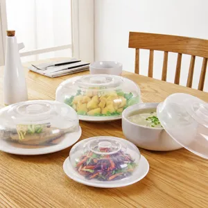 Transparent plastic microwave food cover plate lid heat-resistant kitchen dish protector