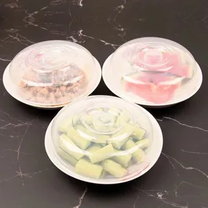 Transparent microwave food cover plastic fresh keeping dome lid for kitchen plates keep warm
