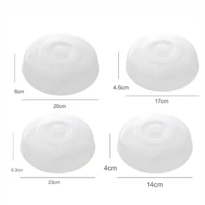 Transparent plastic microwave food cover heat preservation dish cover set with size labels