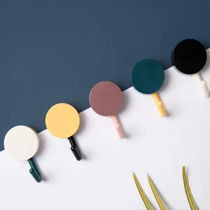 Selbstklebende Wandhaken Set, bunte runde Klebehaken fuer Kueche und Haushaltsorganisation.