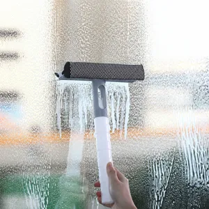 Fensterputzer mit Sprühflasche beidseitiger Glaswischer Reinigungsbürste für Bad.