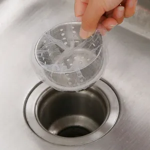 Kitchen sink strainer filter mesh bag disposable anti-clogging garbage net for food waste.