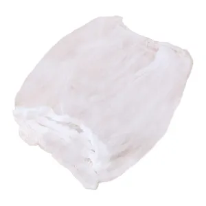 White kitchen sink strainer mesh bags elastic garbage filter bags for food waste disposal.