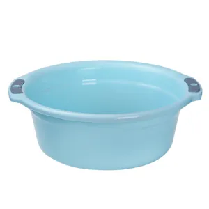 Thickened household plastic wash basin with hanging holes, dual color design for dorm and bathroom.