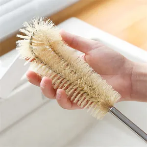 Long handle cleaning brush for bottles and cups, perfect for kitchen glassware and baby bottles.
